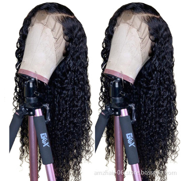 Cheap Raw Peruvian Virgin Human Hair Water Wave Hd Full Lace Front Wig Natural Human Hair Transparent Lace Frontal Wig Vendor